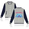 Fashionable Women's Baseball Jacket Contrast Color Cardigan Jacket
