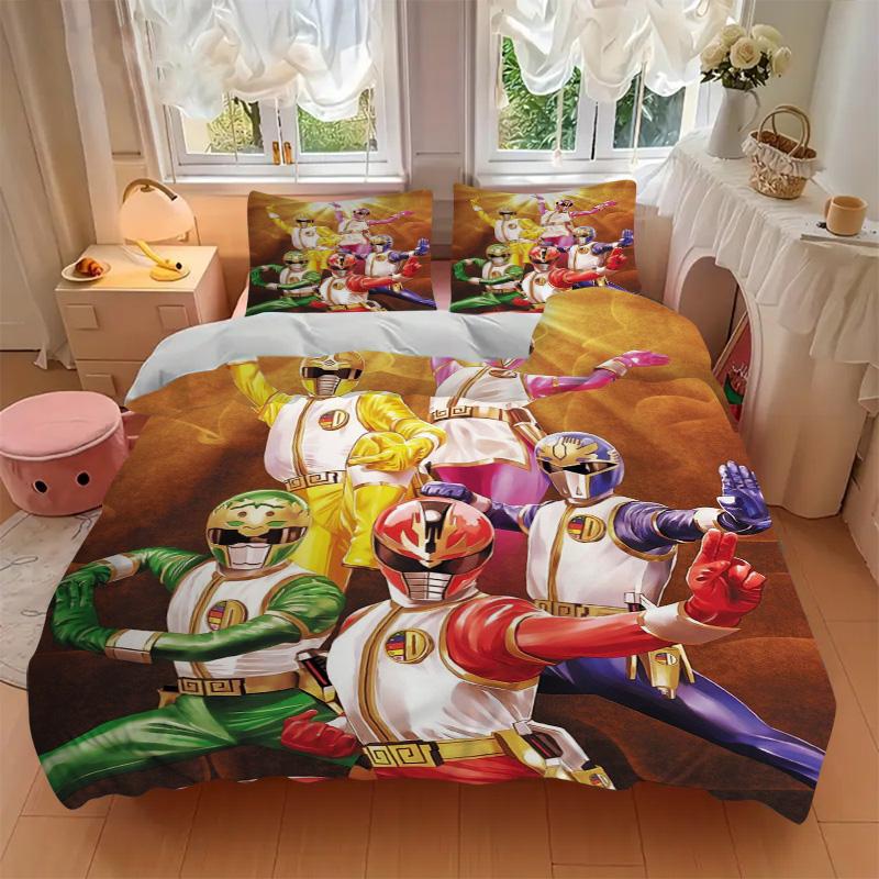 Power Rangers Teamup Print 3Pcs Bedding Setduvet Cover With 2 Bedropillowcase Home Birthday Gift