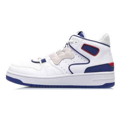 Li Ning Attack 2020 Απορρόφηση Κραδασμών Αντιολισθητικά Ανθεκτικά στη Φθορά Μπάσκετ Παπούτσια Μέσης Κοπής Ρετρό Γυναικεία αθλητικά παπούτσια Λευκό Μπλε AGBQ116-1