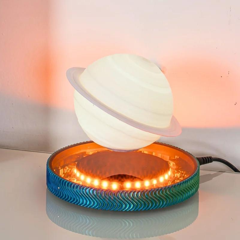 3D Levitating Saturn Night Light Luminous Base Floating Planets Ball Lamp Cool Astronomy Saturn Desk Decor Gifts for Kids Girls