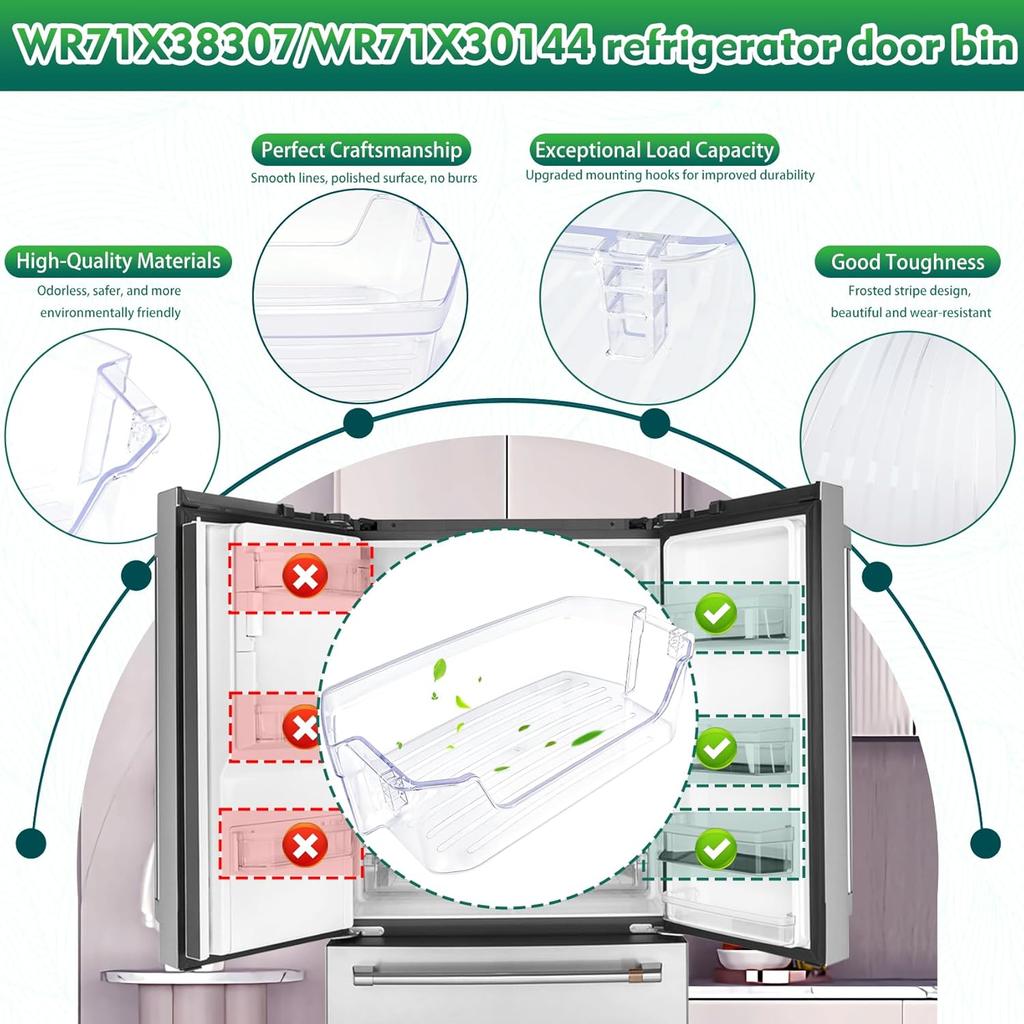 WR71X38307, WR71X30144 Polička na dveře Kompatibilní s ledničkami ge (některé modely): GFE26JYMNFFS, GNE27JYMNFFS, GNE27JYMWFFS atd., Polička na dveřích