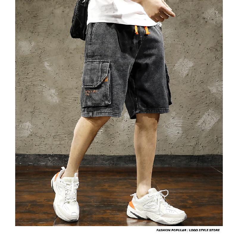 Men's workwear denim shorts 2026 new summer thin loose large size mid-length pants trendy wear-resistant five-point pants