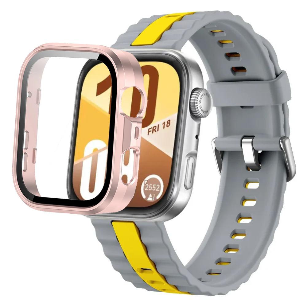 Silikonarmband+PC-Hülle für Huawei Watch Fit 4/Fit 4 Pro Intelligentes Armbandteile für Huawei Watch Fit 3 Uhr Schutzhülle
