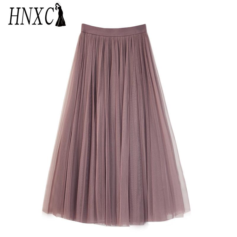 

HNXC Женские модные повседневные юбки с однотонным принтом для лета и весны L кофейный