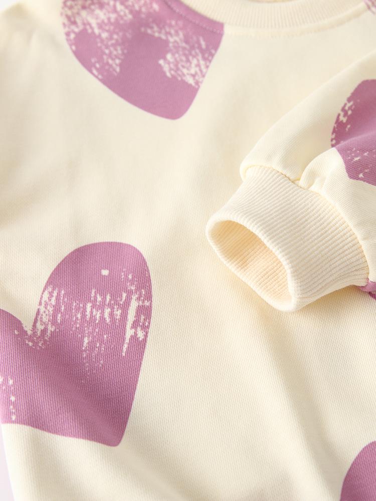 Malwee Girls' Hoodie Set - Stylish Casual Round Neck, Long Sleeve, Two-Piece Outfit for Autumn/Winter