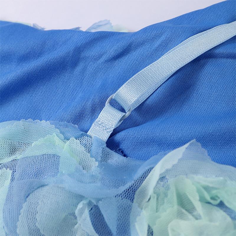 Summer 2025 Sexy Square Collar 3D Flower Slim Fit Sleeveless Strapless Short Dress Fashionable Women's Clothing Mini Dresses