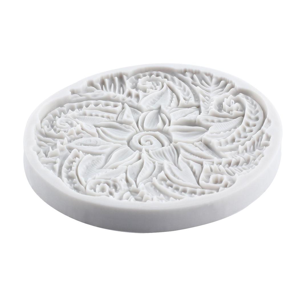 Embossed Flower Silicone Molds Embossing Mat Textured Fondant Mold Cake Decorating Tools Cupcake Topper Candy Chocolate Gumpaste Mold