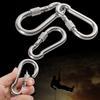 5pcs Stainless Steel Lock Ring M4-M12 Safety Snap Hook Carabiner Spring Snap Quick Link Outdoor Camping Gear Equipment.