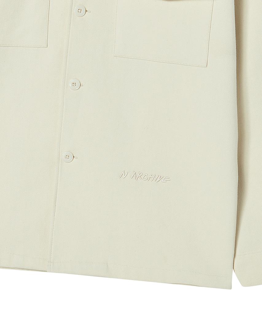 Beyond Closet [Collection Line] Cut Collar Tailored Cotton Jacket Ivory