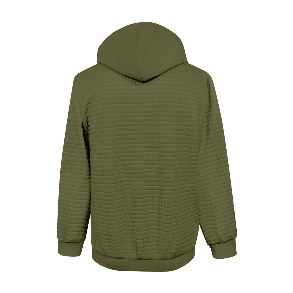 Men's Winter Color Blocked Button-Down Collar Multi-Pocket Hoodie Men's Sports Plus Size Casual Sweatshirt