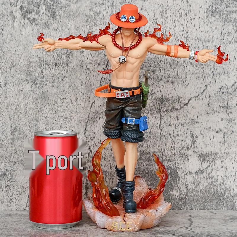 One Piece Ace Arms Crossed Action Figure Anime Model PC Ornament