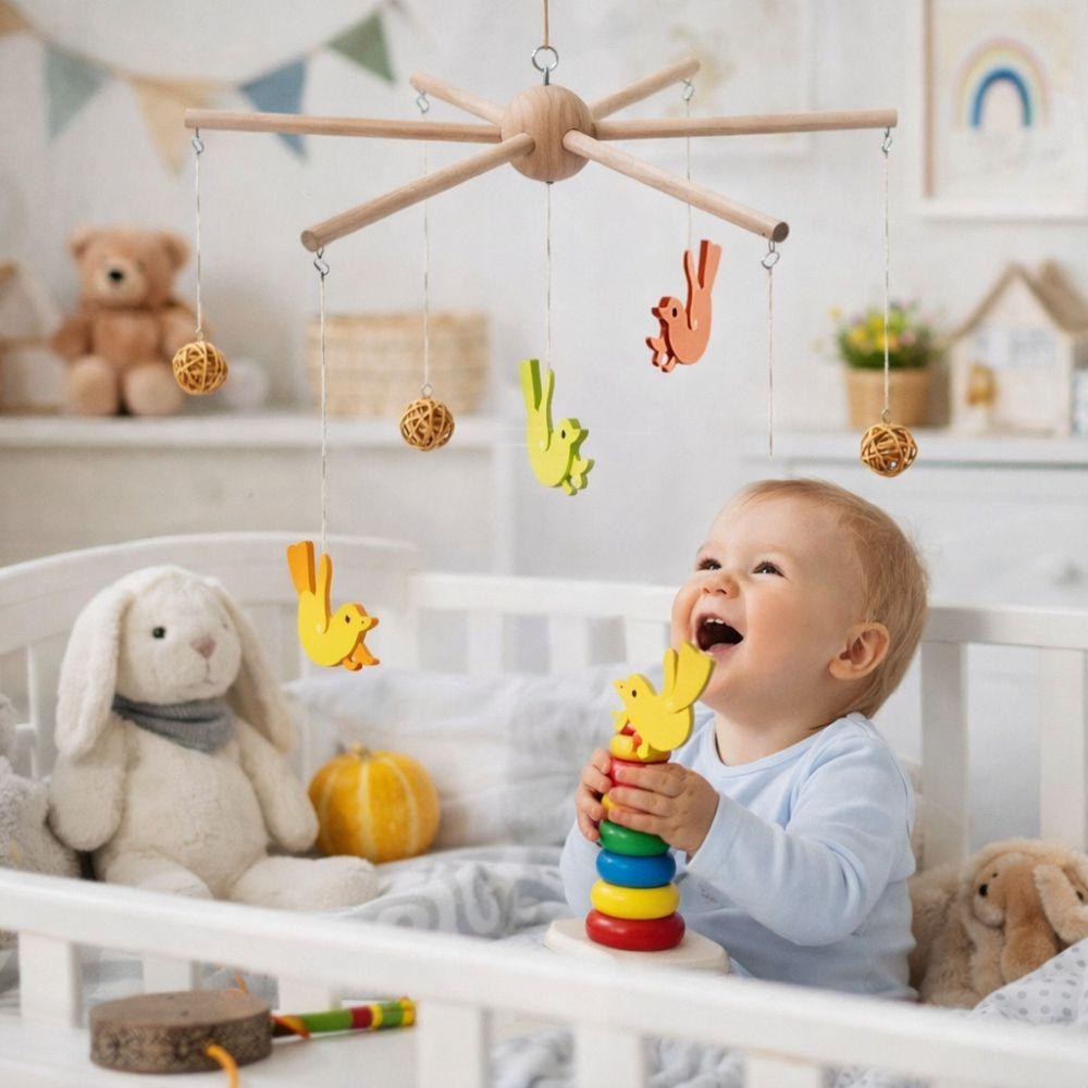 Smooth Wooden Mobile Frame Vintage Style DIY Wind Chime Kit Wind Chime Frame  Balcony Decoration