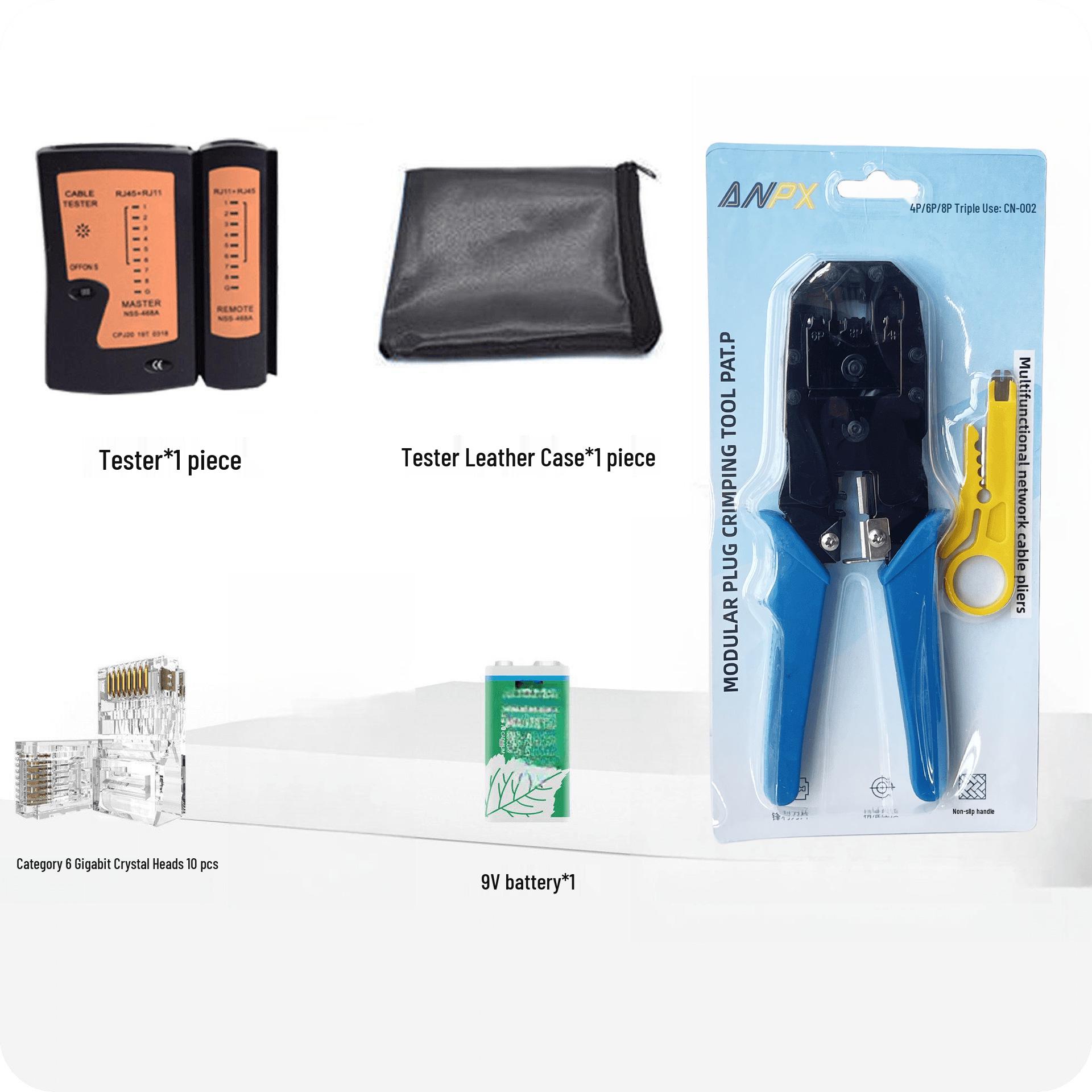 

Професійний набір інструментів для обтискання та тестування мережевого кабелю для CAT5/6 – Включає інструмент для зачистки дротів та обтискання кристалічних головок
