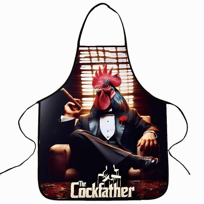 Funny And Popular Product - Printed Apron Featuring Chicken Pattern. Suitable For Barbecue. Funny Apron.