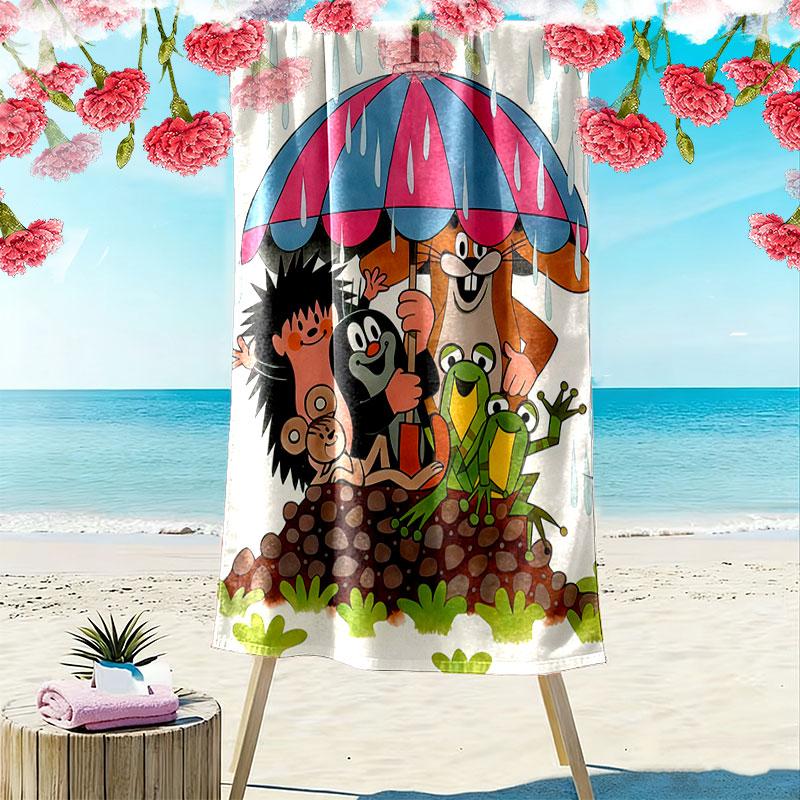Krtek poster Beach Towel, Large Soft Quick Dry Towel for Beach Camping Swimming