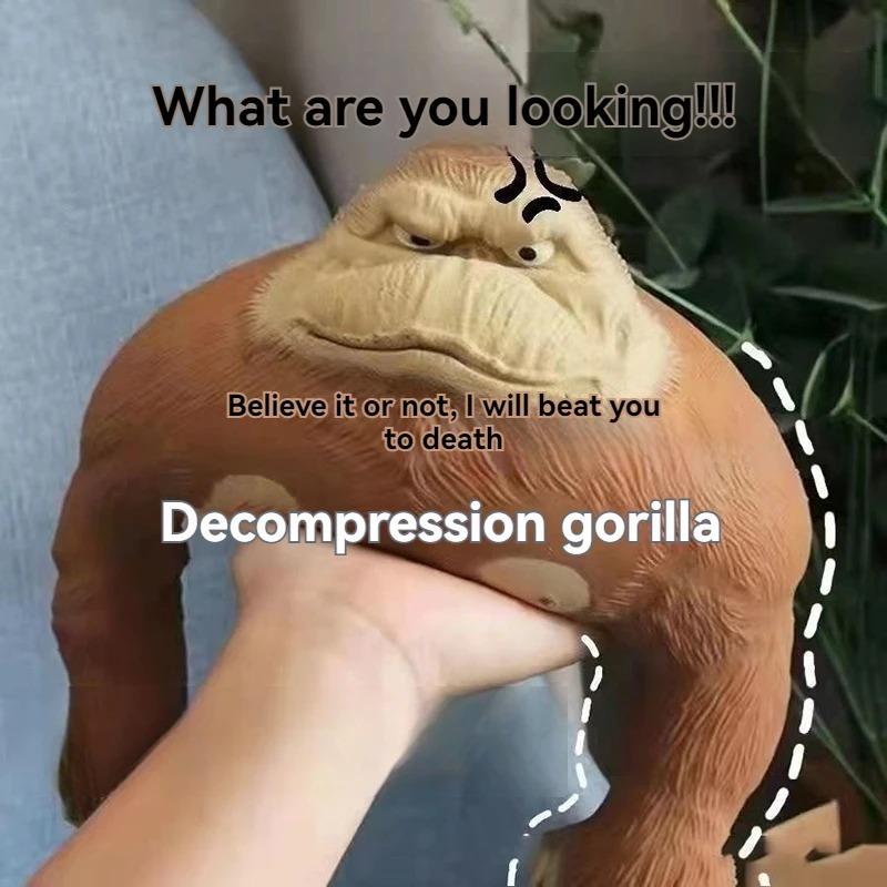 Stretchy Glue-Sand Filled Rubber Gorilla Soft Monkey Stress Relief Toy Animal High-Elastic Stretchable Action Figure Toy
