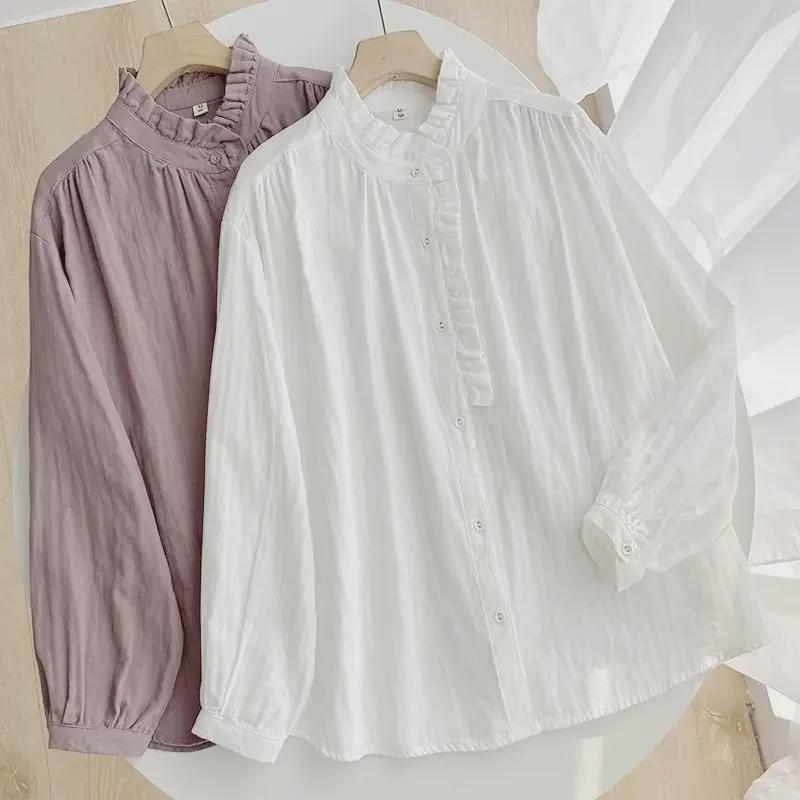 Women's Summer Lace Blouses – Elegant, Loose-Fit, Long-Sleeve Tops In Plus Sizes