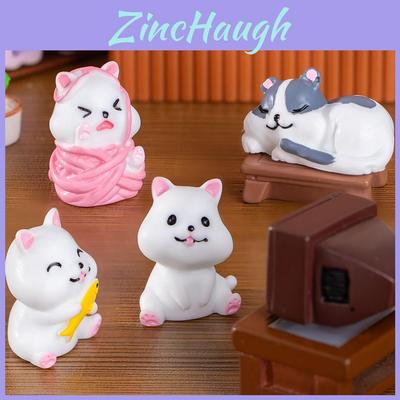 Adorable Resin Cat Figurines For Desk Decor Cute Mini Animal Ornaments Blind Box
