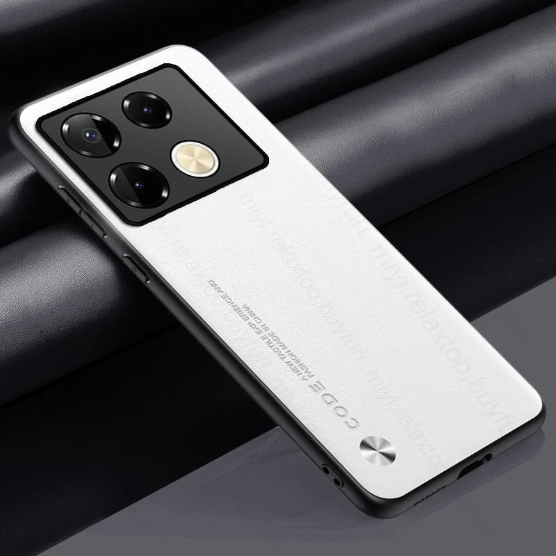 

Luxury Plain Leather Back Cover For Infinix Note 40 Pro 4G 5G Case TPU Shockproof Bumper Coque Infini Note40 Not 40 Pro+ Plus 5G InfinixNote40 Pro 4G