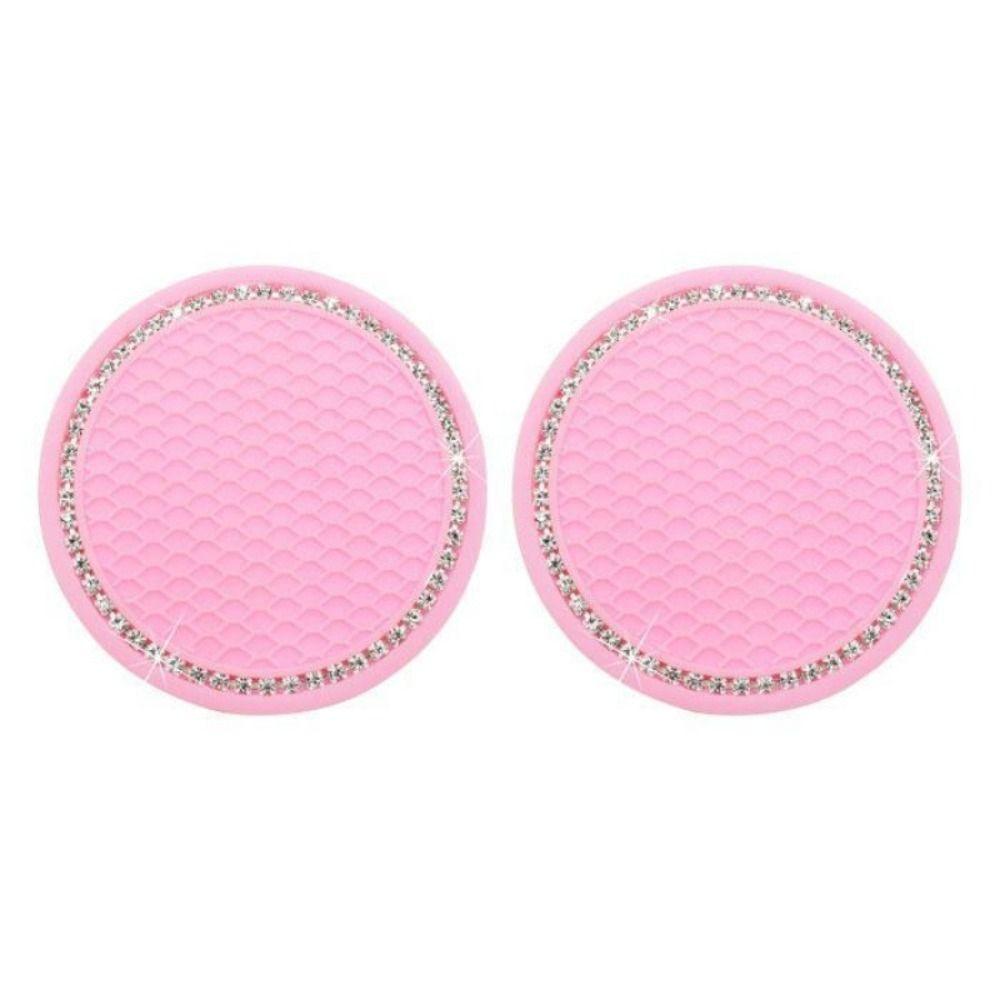 10 PCS Round Drink Pad Rhinestone Anti-slip Mat Universal Cup Holder  Automotive