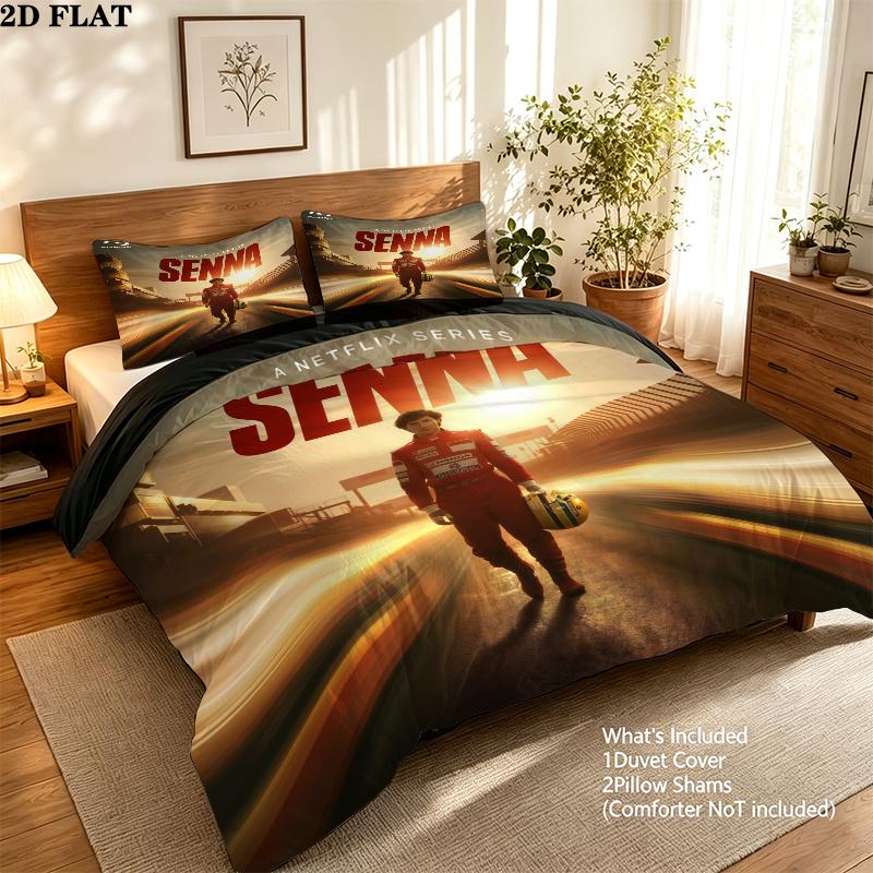 Ayrton Senna Bedding Quilt Set Quilt Cover Pillowcase Home Decoration Birthday Gift (1 * duvet cover + 2 * pillowcase, without core)