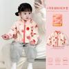 Girls Winter Warm Fleece Cardigan Jacket Toddlers 1-3 Years Soft Cotton Outerwear With Stand Collar