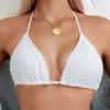 European and American split swimsuit female sexy neck strap bikini shorts two-piece set high waist conservative bikini swimsuit