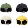 Cat Ears Aviator Hat with Sunglasses - Duckbill Baseball Cap & Russian Cat Sun Hat