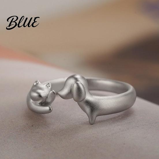 Engraved Pet Ring Cat And Dog Adjustable Alloy Open Memorial