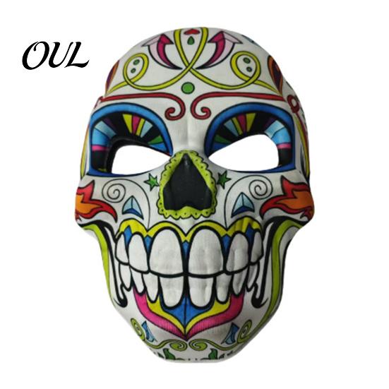 Festival-Kostümzubehör Tag der Toten Totenkopfmaske, Halloween Zucker Vollgesichts-Realistische Maske für Erwachsene Maskenball-Party-Accessoire Cosplay,