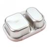 Two Compartment Stainless Steel Food Container Small Snack Box with Secure Lid