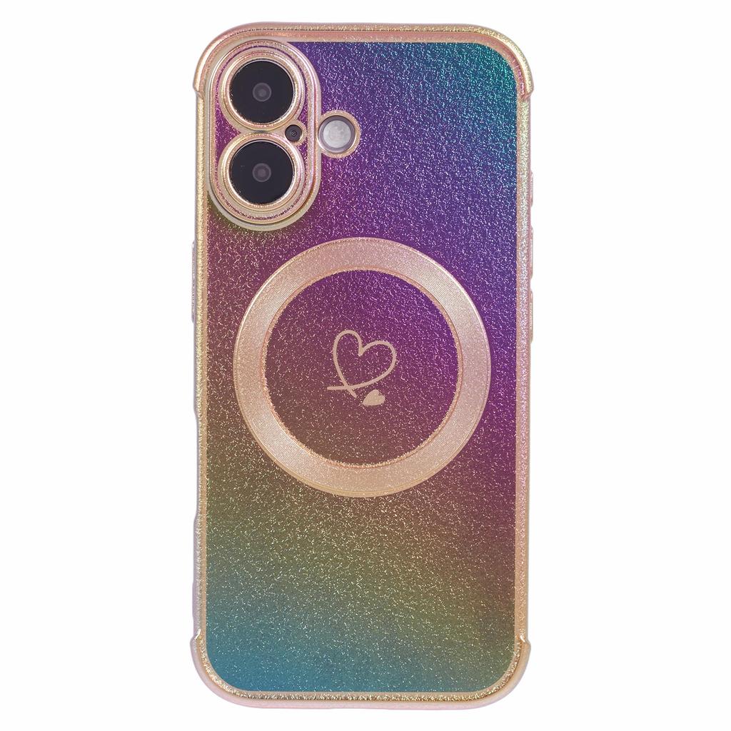 Für iPhone 16 Magnetische Hülle TPU Farbverlauf Galvanisierte Handyhülle