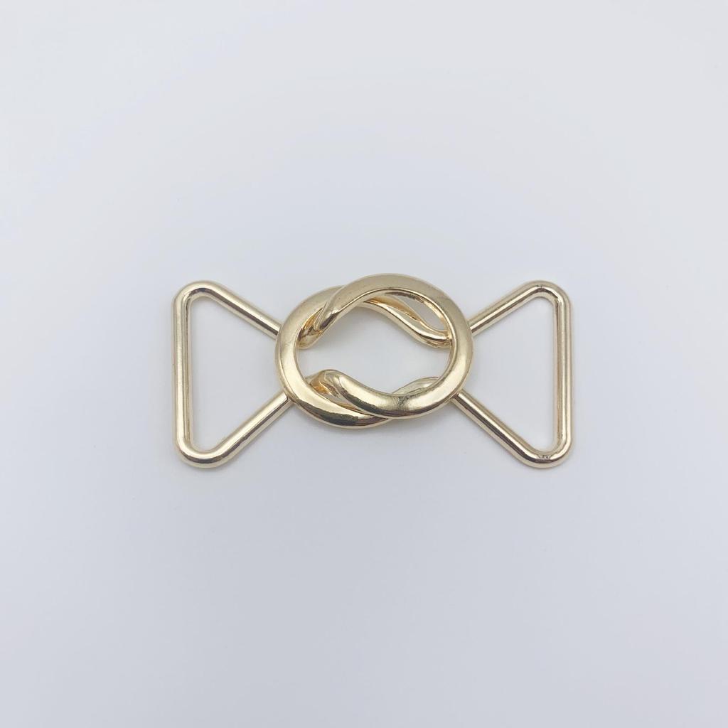 Minimalist Eight-Character Metal Alloy Buckle for Waist-Cinching and Curtain Tieback Accessories