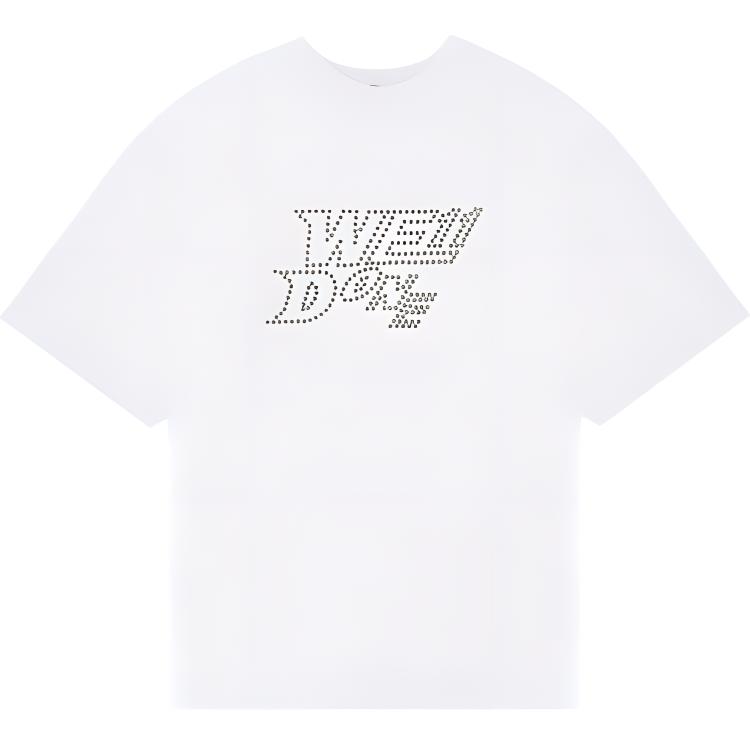 We11done Ss22 Logo T-Shirt Unisex Tops White WD-TT1-22-666-U-WH