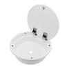 430mmx140mm/16.93x5.51in RV Kitchen Sink Round White Acrylic Hand Wash Basin Sink with Lid for Carav
