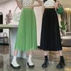Luxury Long Pleated Skirts for Women Spring New Elegant Office Ladies Chic Elastic Band Fashion A Line Midi Skirt