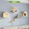 Wooden Cat House Elevated Bed for Cats Wall Mounted Kitten Villa Climbing Shelf for Pets Floating Shelves for Sleeping