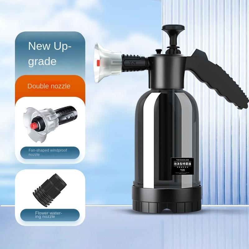 

2L Portable Car Wash Foam Pump Sprayer Manual Pneumatic Foam Spray Bottle Thickened 99% High Pressure Explosion-Proof Super Foam чёрный