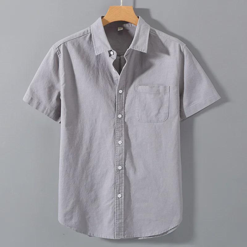 Men's Summer Business Casual Linen Short-Sleeve Shirt