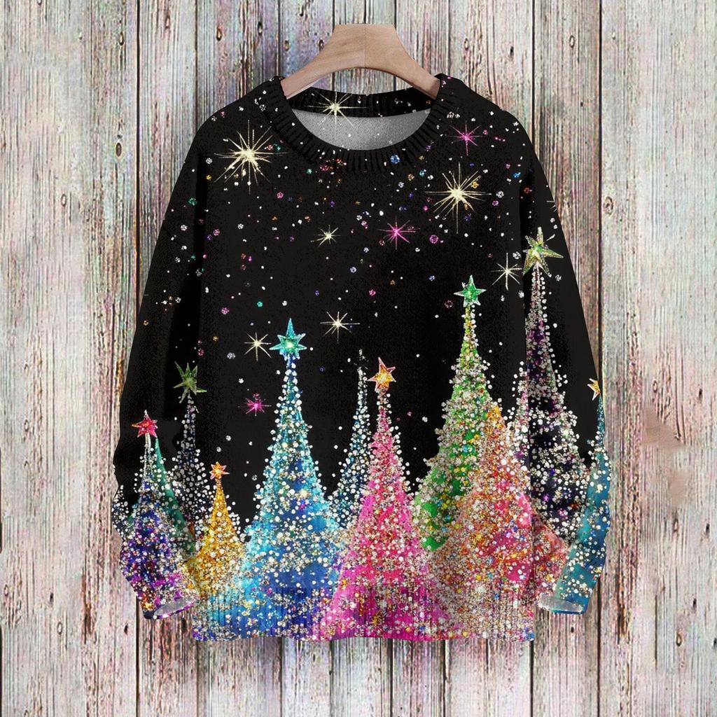 Christmas Sweatshirts For Women Knit Sweater Cute Shirt Fall Crewneck Pullover Tops