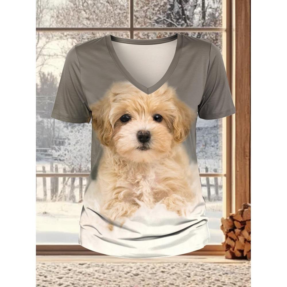 2025 camiseta para mujer Kawaii gato gráfico moda manga corta cuello pico Tops regulares estampado diario camiseta verano primavera casual Tops