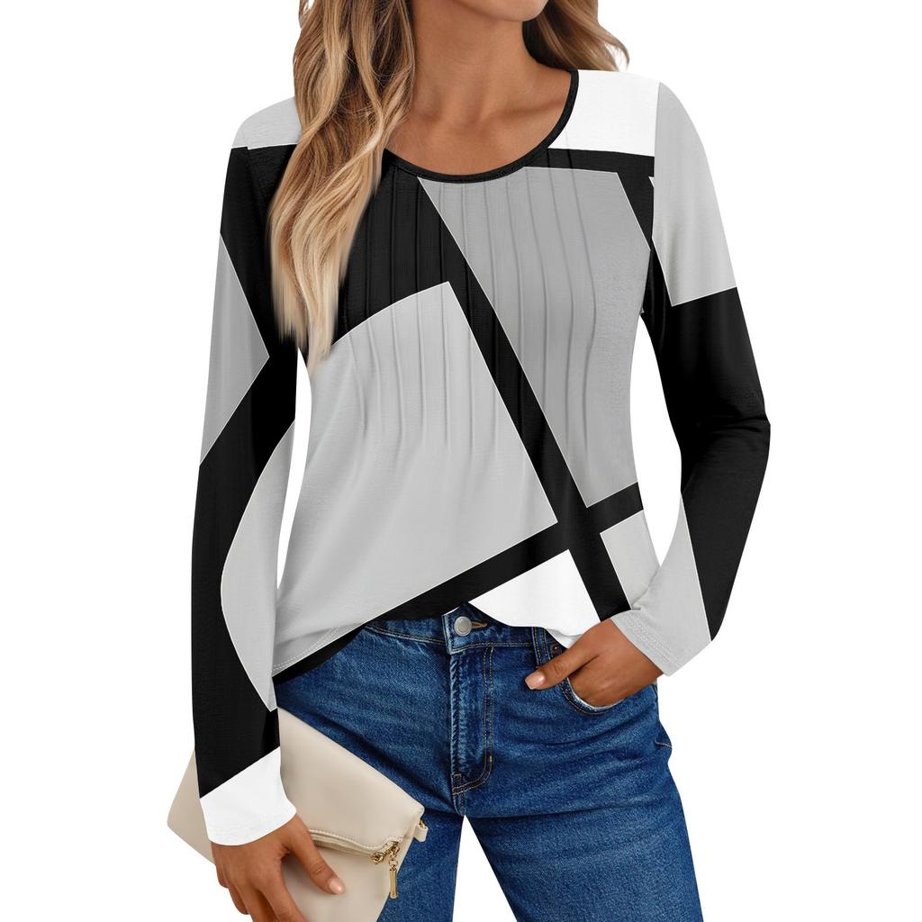 Cămăși cu mânecă lungă pentru femei, tricouri grafice, topuri de bază casual, pulovere