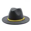 Men'S And Women'S Woolen Top Hats, Flat-Brimmed Big-Eave Hats, Jazz Hats, Felt Hats.