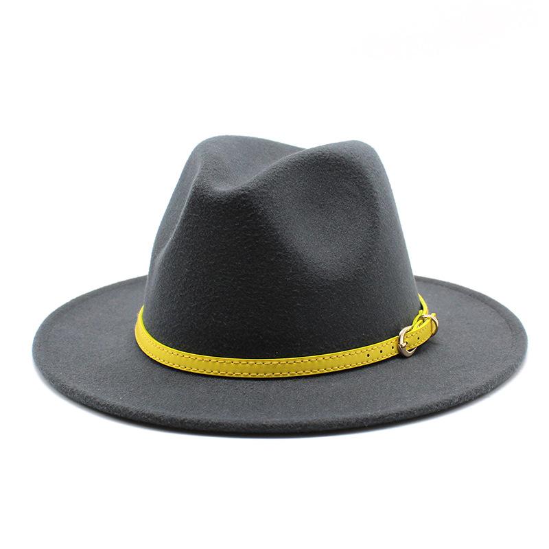 Men'S And Women'S Woolen Top Hats, Flat-Brimmed Big-Eave Hats, Jazz Hats, Felt Hats.