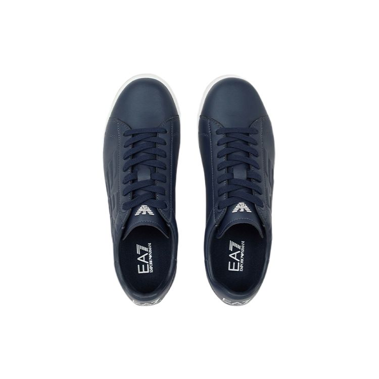 Emporio Armani EA7 Embossed Logo Casual Sports Low-Top Fashion Sneakers Unisex Sneakers Dark-Blue X8X001XCC5100285