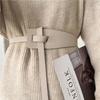 Retro Design Women Belt Fashionable Korean Style Women's Faux Leather Belt Irregular Shape Adjustable Knot Long for Suit