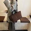 Retro light luxury niche portable tote bag women's large-capacity versatile suede commuter versatile shoulder armpit bag