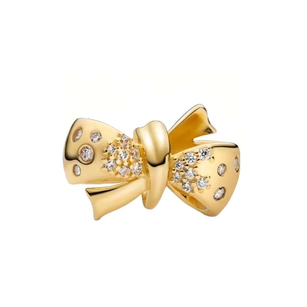 New Copper Gold Plating Rose Love Boy Charms Heart Piercing Bow Tie Beads Fit Original Bracelet Diy Gift Women