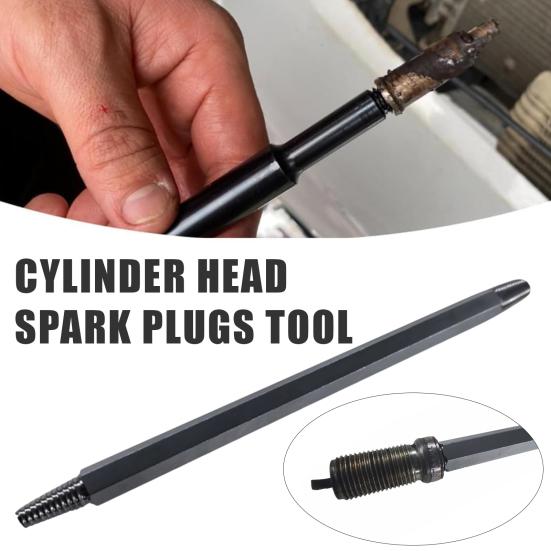 Spark Plugs Removal Tool Professional Spark Plugs Extractor Kit 10mm Hex Drive Double-Ended Reverse Flute Tap for Broken Plugs Removal