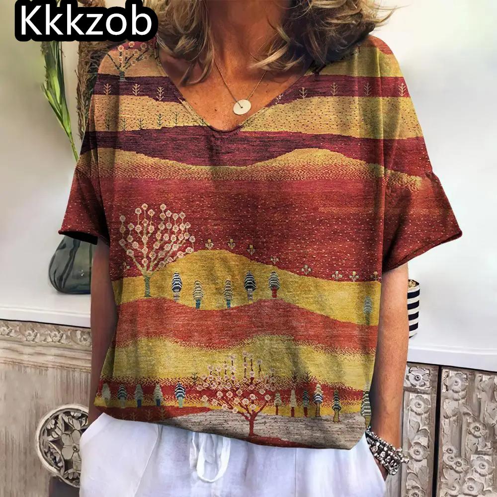 Damska koszulka z krótkim rękawem i dekoltem w serek, mały motyl, nadruk 3D, topy damskie, luźna, oversize'owa koszulka Street Beat